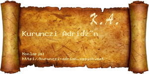 Kurunczi Adrián névjegykártya